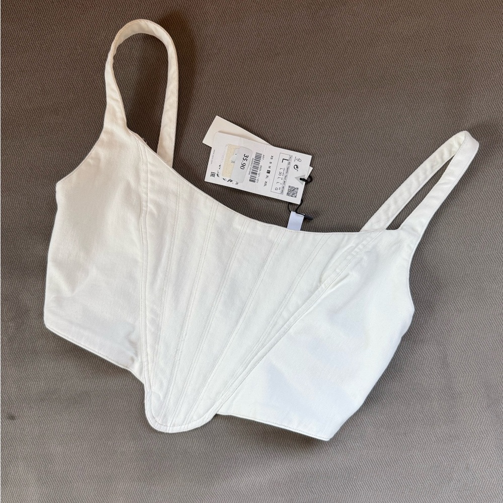 Zara White Bra with Adjustable Straps